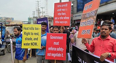 Demonstrationen von Arbeiter*innen am Rana-Plaza-Gedenktag